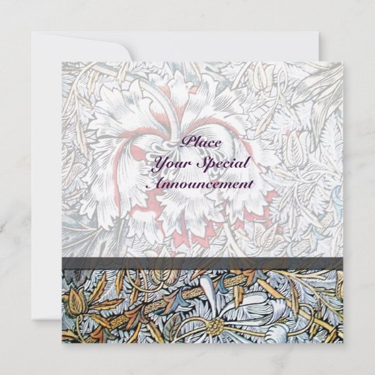 HONEYSUCKLE Red Ruby Monogram Gold Metallic Einladung (Rückseite)