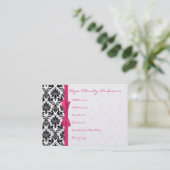 Honeysuckle Ribbon Black Damask Business Cards Visitenkarte (Stehend Vorderseite)