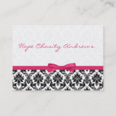 Honeysuckle Ribbon Black Damask Business Cards Visitenkarte (Rückseite)
