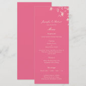 Honeysuckle Silver Peony Wedding Menu Card Menükarte (Vorne/Hinten)