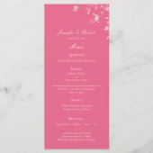 Honeysuckle Silver Peony Wedding Menu Card Menükarte (Vorderseite)