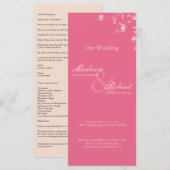 Honeysuckle Silver Peony Wedding Program Card Programm (Vorne/Hinten)