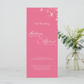Honeysuckle Silver Peony Wedding Program Card Programm (Stehend Vorderseite)