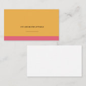 Honeysuckle und Orange Wedecards Platzkarte (Vorne/Hinten)