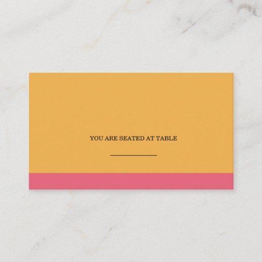 Honeysuckle und Orange Wedecards Platzkarte (Vorderseite)