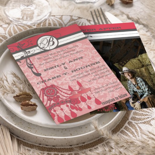 Honeysuckle Vintag Chandelier Save the Date