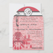 Honeysuckle Vintag Chandelier Wedding Einladungen (Rückseite)