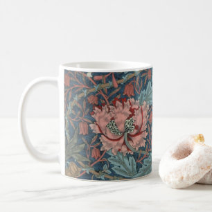 Honeysuckle von William Morris, Vintage Blume Art Kaffeetasse