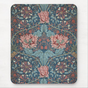 Honeysuckle von William Morris, Vintage Blume Art Mousepad