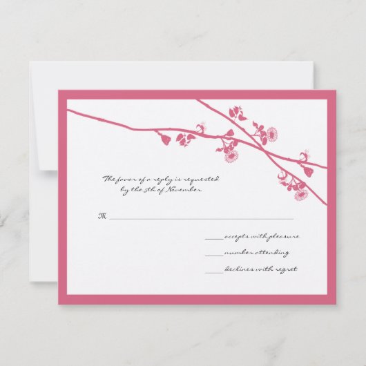 Honeysuckle Wild Blume Branches Wedding RSVP Karte (Vorderseite)