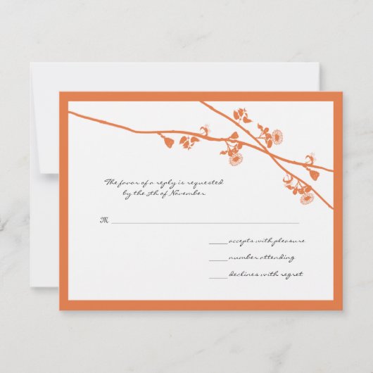 Honeysuckle Wild Blume Branches Wedding RSVP Karte (Vorderseite)