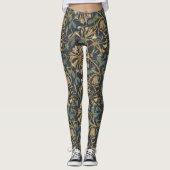 Honeysuckle William Morris klassische Erdfarben Leggings (Vorderseite)
