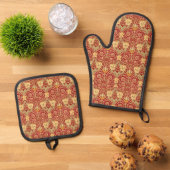 Honeysuckle William Morris Ofenhandschuh & Topflappen-Set (Oben Unten)