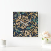 Honeysuckle, William Morris Quadratische Wanduhr (Zuhause)