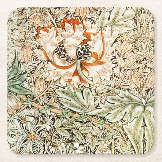 Honeysuckle, William Morris Rechteckiger Pappuntersetzer (Vorderseite)