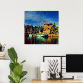 HONFLEUR - Docking - alte Anlegestelle - Panorama Poster (Heimbüro)