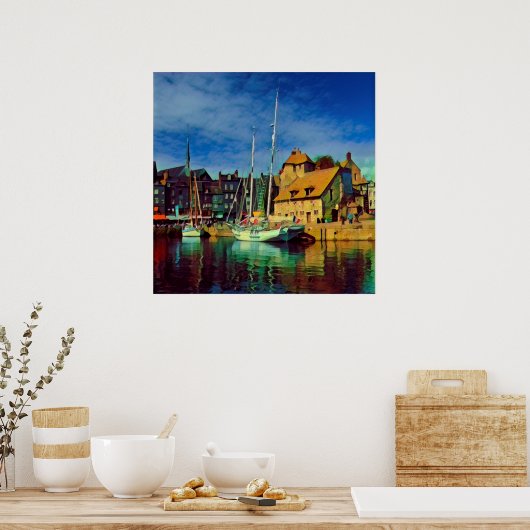 HONFLEUR - Docking - alte Anlegestelle - Panorama Poster (Küche)