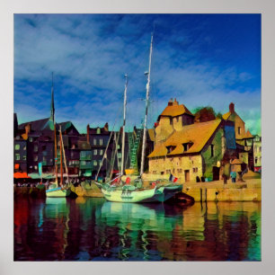 HONFLEUR - Docking - alte Anlegestelle - Panorama Poster