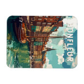 Honfleur France Travel Art Vintag Magnet (Horizontal)