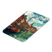 Honfleur France Travel Art Vintag Magnet (Linke Seite)