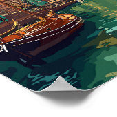 Honfleur France Travel Art Vintag Poster (Ecke)