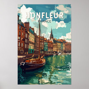 Honfleur France Travel Art Vintag Poster