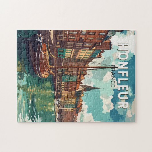 Honfleur France Travel Art Vintag Puzzle (Horizontal)