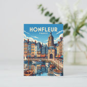 Honfleur Frankreich Postkarte (Stehend Vorderseite)