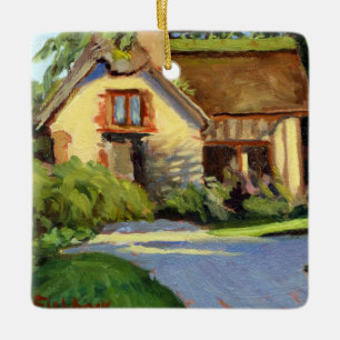 Honfluere Farm House in Gelb Grün Blau Keramikornament