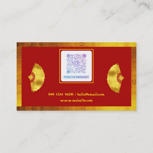 Hong Bao Red Envelope Visitenkarte (Rückseite)