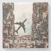 Hong Kong Airplane Steinuntersetzer (Vorderseite)
