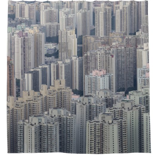 Hong Kong Apartment Gebäude Pattern Duschvorhang (Vorderseite)