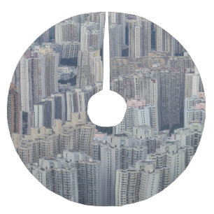 Hong Kong Apartment Gebäude Pattern Polyester Weihnachtsbaumdecke
