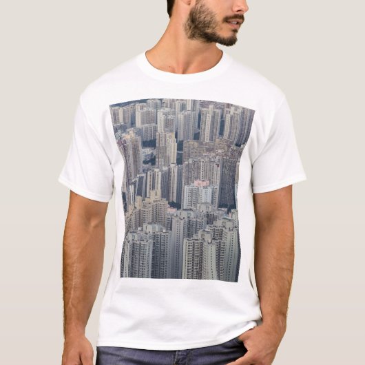 Hong Kong Apartment Gebäude Pattern T-Shirt (Vorderseite)