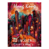 Hong Kong Arte Contemporáneo en Colores Vibrantes Poster (Vorderseite)