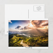 Hong Kong Berg bei Sonnenuntergang Postkarte (Vorne/Hinten)