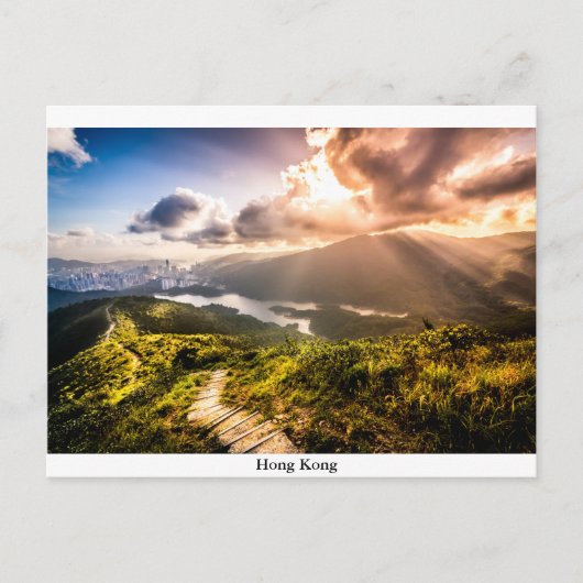 Hong Kong Berg bei Sonnenuntergang Postkarte (Vorderseite)