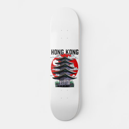 Hong Kong Button Luggage Tag Skateboard (Vorderseite)