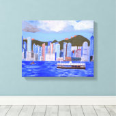Hong Kong Canvas Print Leinwanddruck (Insitu (Holzboden))