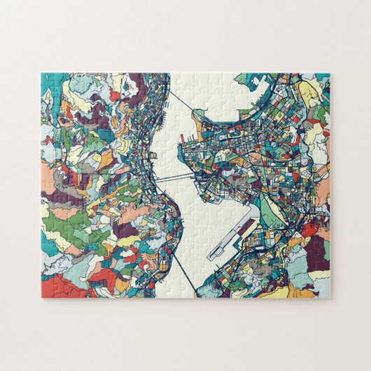 Hong Kong, China-Karte Puzzle (Horizontal)