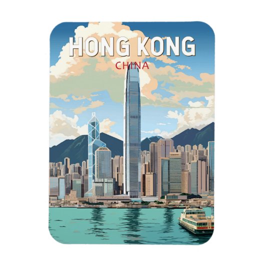 Hong Kong China Reisen Vintag Magnet (Vertikal)