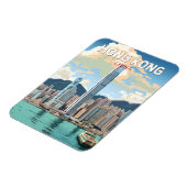 Hong Kong China Reisen Vintag Magnet (Linke Seite)