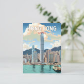 Hong Kong China Reisen Vintag Postkarte (Stehend Vorderseite)