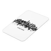 Hong Kong China Skyline BW Magnet (Linke Seite)