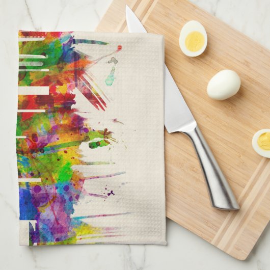 Hong Kong China Skyline Geschirrtuch (Viertel Falte)