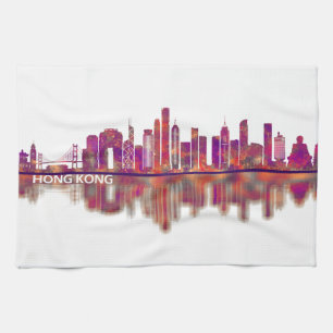 Hong Kong China Skyline Geschirrtuch