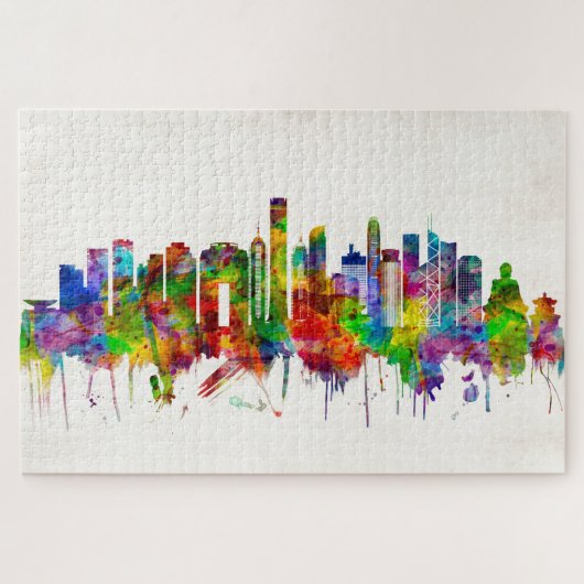 Hong Kong China Skyline Puzzle (Horizontal)