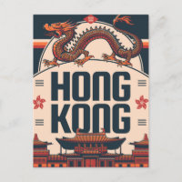 Hong Kong China Travel Art Vintag Chinesisch asiat