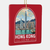 Hong Kong China Travel Art Vintage Keramikornament (Rechts)