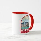Hong Kong China Travel Art Vintage Tasse (VorderseiteRechts)
